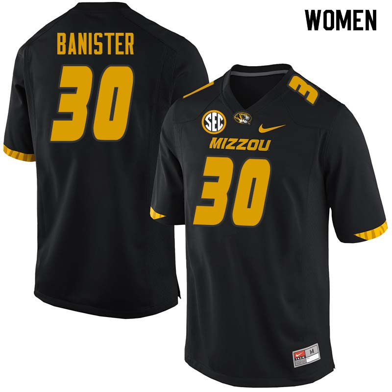 Women #30 Barrett Banister Missouri Tigers College Football Jerseys Sale-Black - Click Image to Close